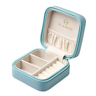 Vlando + Small Faux Leather Travel Jewelry Box