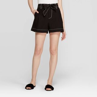 Who What Wear x Target + Mid-Rise Self Belt Shorts