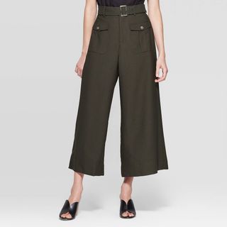 Who What Wear x Target + Mid-Rise Wide Leg Utility Pants