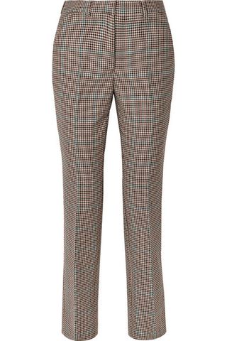 Off-White + Houndstooth Wool Slim-Leg Pants