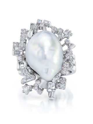 Mindi Mond + South Sea Baroque Pearl Diamond Ring