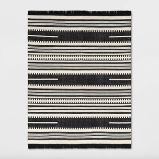 Opalhouse + Sylviidae Stripe Woven Rug Black