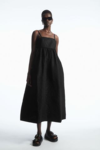 COS + Voluminous Textured Midi Dress