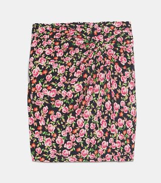 Zara + Floral Print Mini Skirt