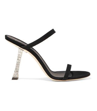 Guiseppe Zanotti + Crystal-Embellished Suede Sandals