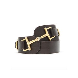 Celine + Vintage Brown Leather Belt