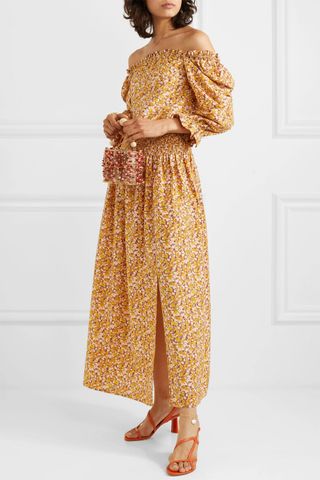 Rixo + Lily Floral-Print cotton And Silk-Blend Midi Dress