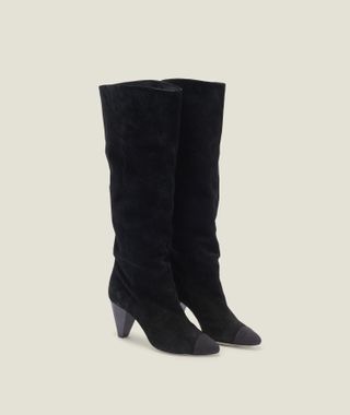 Sandro + Leather Boots With Pointed Toe