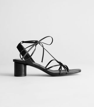 & Other Stories + Square Toe Lace Up Heeled Sandals