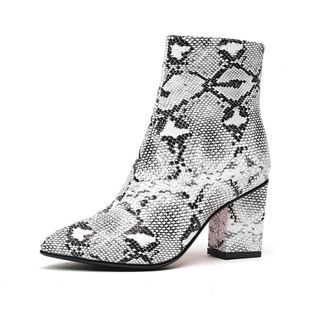 Wetkiss + Ankle Bootie Snake Print Boots