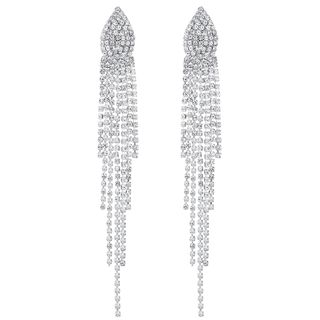Mecresh + Long Austrial Crystal Tassel Earrings