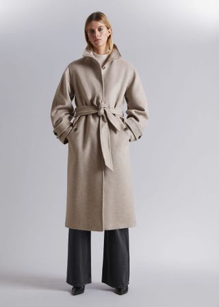 & Other Stories + Relaxed Belted Wool Coat