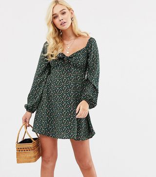 Gilli + Floral Minidress With Tie-Front Detail