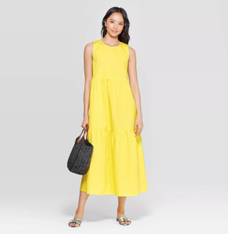 Who What Wear x Target + Sleeveless Crewneck Tiered Maxi Dress