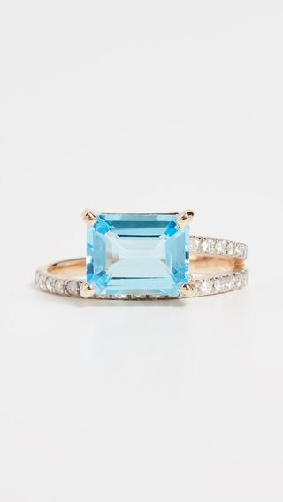 Mateo + 14k Blue Topaz Point of Focus Ring