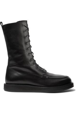 The Row + Patty Lace-Up Leather Ankle Boots