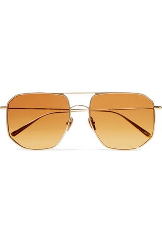 Kaleos + La Motta Aviator-Style Gold-Tone Sunglasses