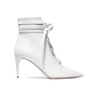 Miu Miu + Lace-Up Leather Ankle Boots