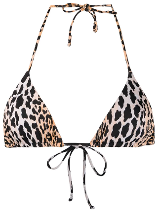 Reina Olga + Leopard Print Love Triangle Bikini Top