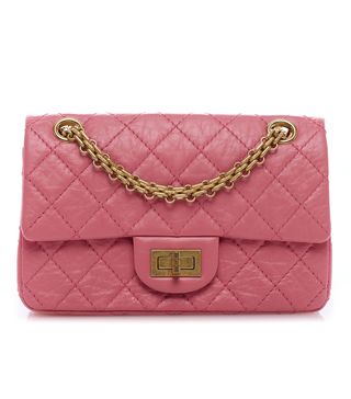 Fashionphile + Chanel Aged Calfskin Quilted 2.55 Reissue Mini Flap Pink