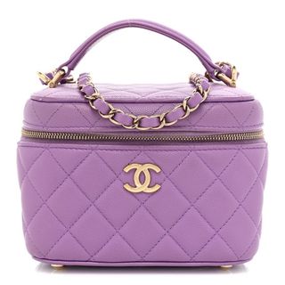 Fashionphile + Chanel Caviar Quilted Small Cc Vanity Case Purple