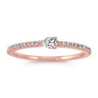 Shane Co. + Pear-Shaped & Round Diamond Stackable Ring