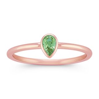 Shane Co. + Pear-Shaped Green Sapphire Stackable Ring