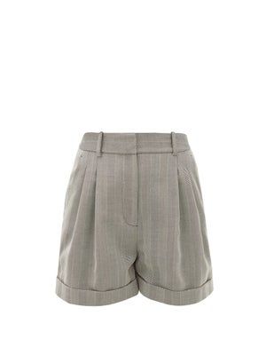 Racil + Max High-Rise Herringbone-Wool Shorts