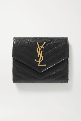 Saint Laurent + Monogram Quilted Textured-Leather Wallet