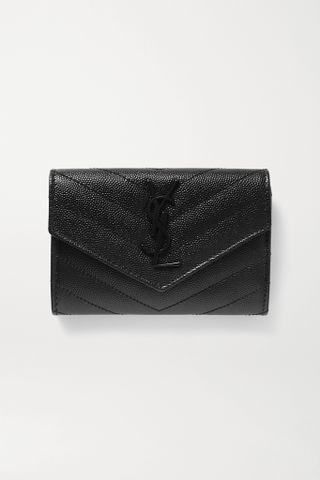 Saint Laurent + Monogramme Quilted Textured-Leather Wallet