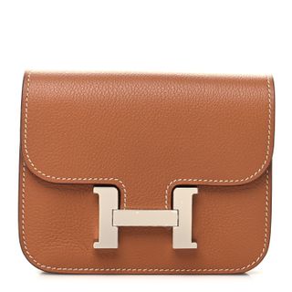 Hermes + Evercolor Constance Slim Wallet Gold