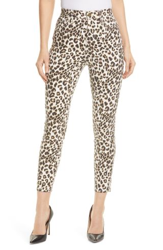 Frame + Ali Leopard Print High Waist Crop Skinny Jeans