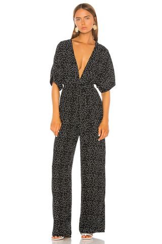 Shaycation x Revolve + The Lisa Jumpsuit in Black White Dot