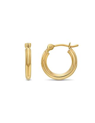 Tilo Jewelry + Gold Classic Shiny Polished Round Hoop Earrings