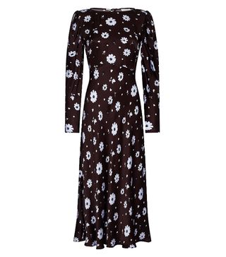 Ghost + Rosaleen Flared Satin Floral Dress