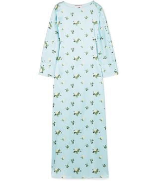 Bernadette + Dakota Floral Print Stretch-Silk Satin Maxi Dress