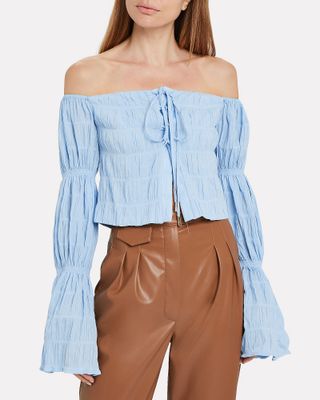 Cult Gaia + Claire Gathered Puff Sleeve Blouse