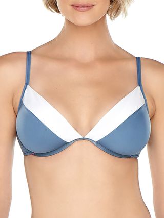 Time and Tru + Pebble Beach Slate Reversible Swimsuit Top