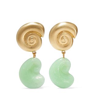 Leigh Miller + Nautilus Gold-Plated Glass Earrings