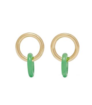 Loren Stewart + 14-Karat Gold Jade Earrings