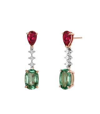 Selin Kent + Tourmaline & Rubelite Drop Earrings