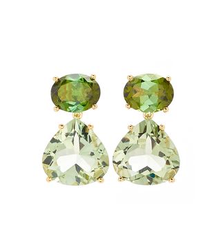 Jamie Wolf + 18K Yellow Gold Green Tourmaline And Green Amthyst Earring