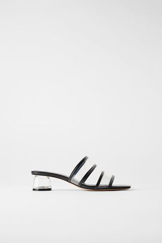 Zara + Methacrylate Heeled Sandals With Vinyl Straps