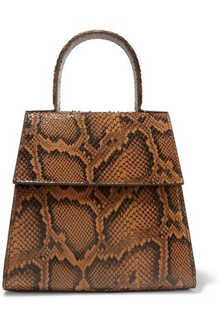 By Far + Monet Snake-Effect Leather Tote