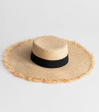 & Other Stories + Flat Top Woven Straw Hat