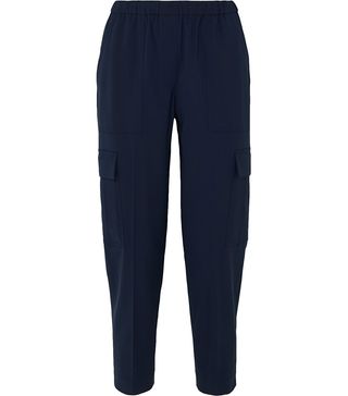 Theory + Cropped Stretch-Wool Tapered Pants