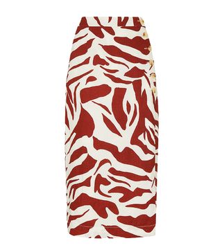 Whistles + Linen Zebra Print Skirt in Multi