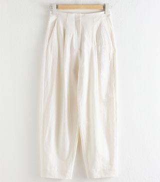 & Other Stories + Linen Blend Relaxed Crepe Trousers