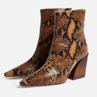 Topshop + Henley Snake Print Boots
