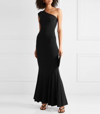 Norma Kamali + One-Shoulder Stretch-Jersey Gown